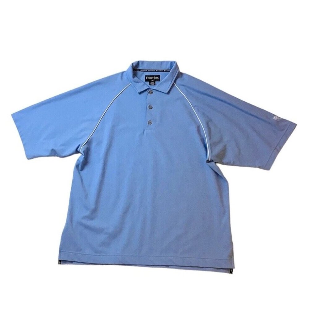 FJ Footjoy Mens Golf FWCC Logo Polo Short Sleeve Shirt Blue Size XL